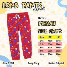 (SIAP KIRIM) Celana Panjang Anak - merahh SIZE 6T