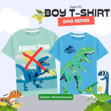 (SIAP KIRIM) KAOS MURAH JURASSIC PARK BIRU 10T