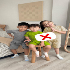 (SIAP KIRIM) B&B KIDS SET GREY SIZE S