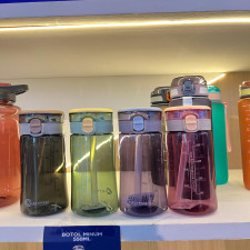 (SIAP KIRIM) CLEAR BOTTLE CAKEP with STRAW550ml BLACK