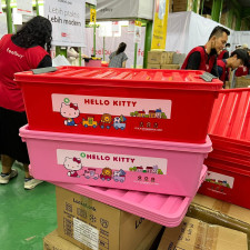 (SIAP KIRIM) STORAGE BOX HELLO KITTY MERAH